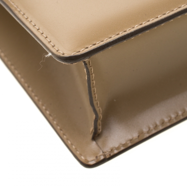 Pre Owned Bvlgari Beige Leather Crossbody Bag