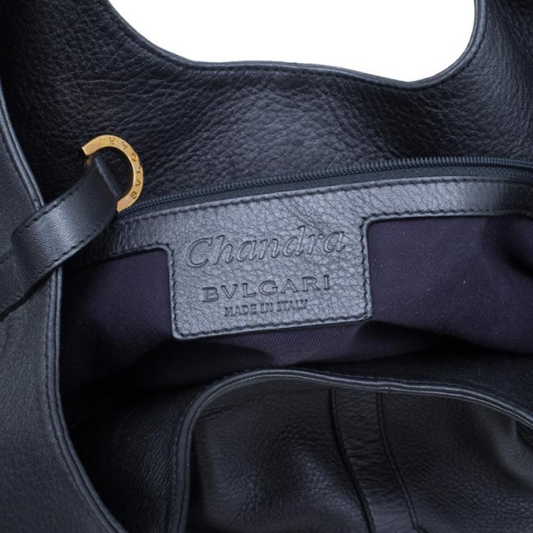 Pre Owned Bvlgari Grey Leather Medium Chandra Shoulder Bag