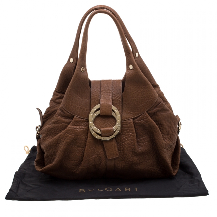 Pre Owned Bvlgari Tan Reduced Leather Chandra Hobo