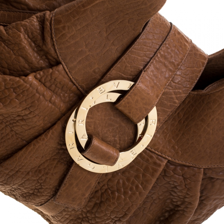 Pre Owned Bvlgari Tan Reduced Leather Chandra Hobo