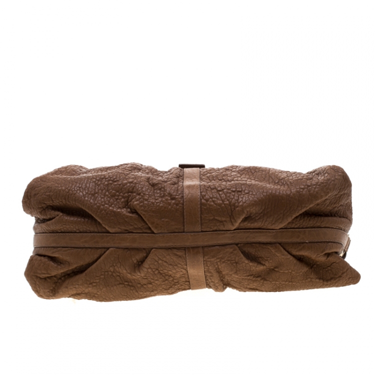 Pre Owned Bvlgari Tan Reduced Leather Chandra Hobo
