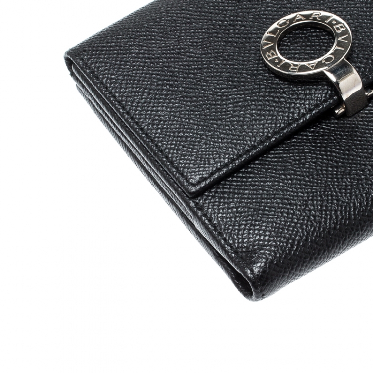 Pre Owned Bvlgari Black Leather Bifold Wallet