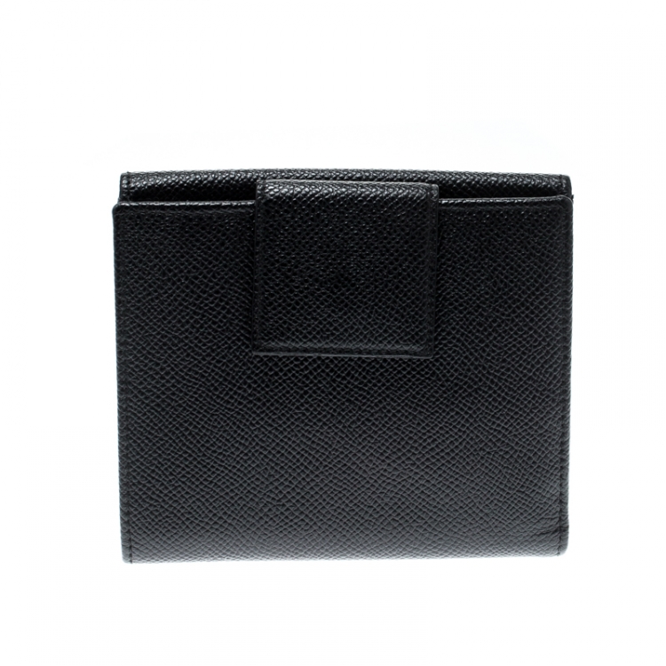 Pre Owned Bvlgari Black Leather Bifold Wallet