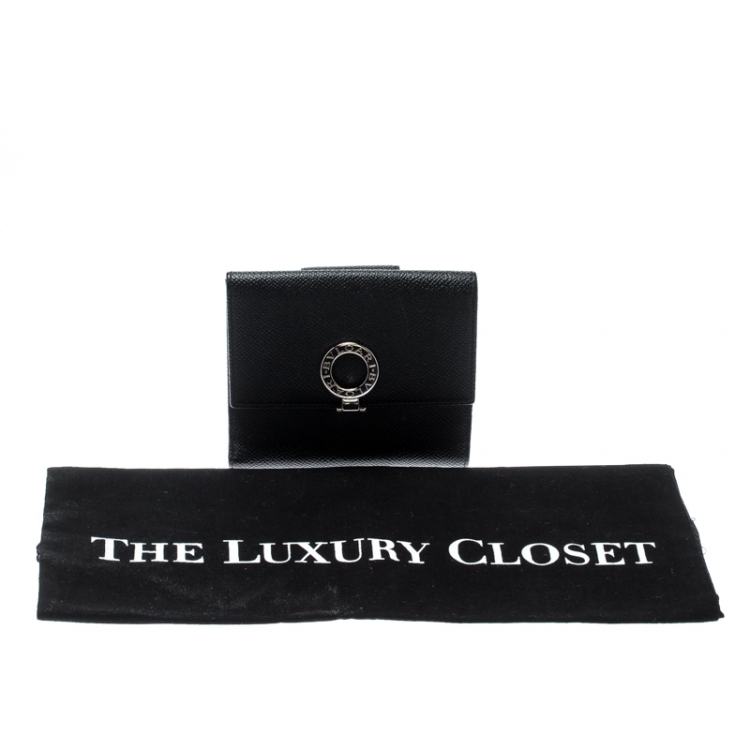 Pre Owned Bvlgari Black Leather Bifold Wallet