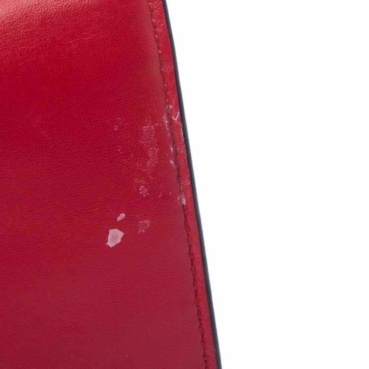 Pre Owned Bvlgari Red Leather Serpenti Forever Wallet