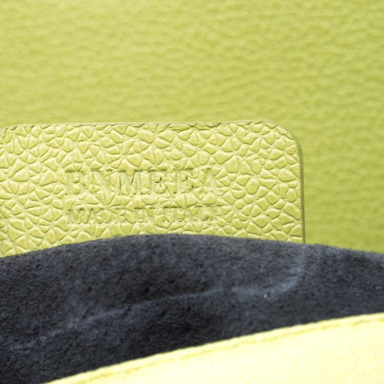 Pre Owned Bvlgari Lime Green Leather Shoulder Bag