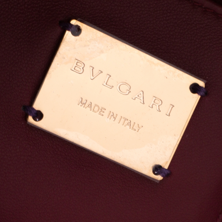 Pre Owned Bvlgari Magenta Stingray and Leather Small Serpenti Hypnotic Top Handle Bag 