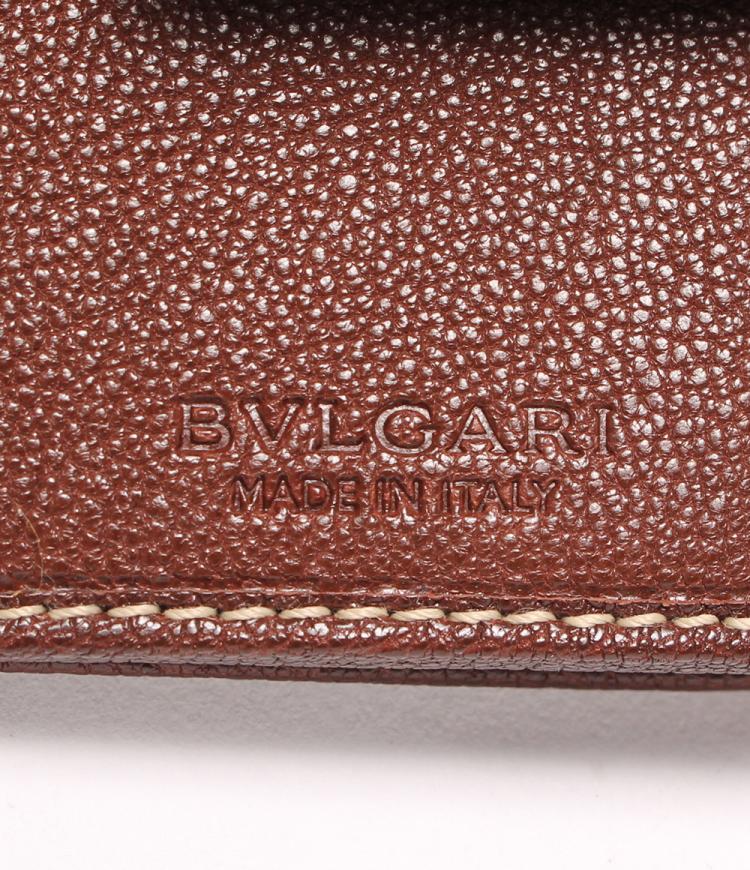 Pre Owned Bvlgari Dark Brown Leather Bi-fold Wallet