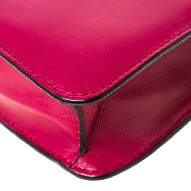 Pre Owned Bvlgari Dark Pink Leather and Stingray Serpenti Forever Shoulder Bag