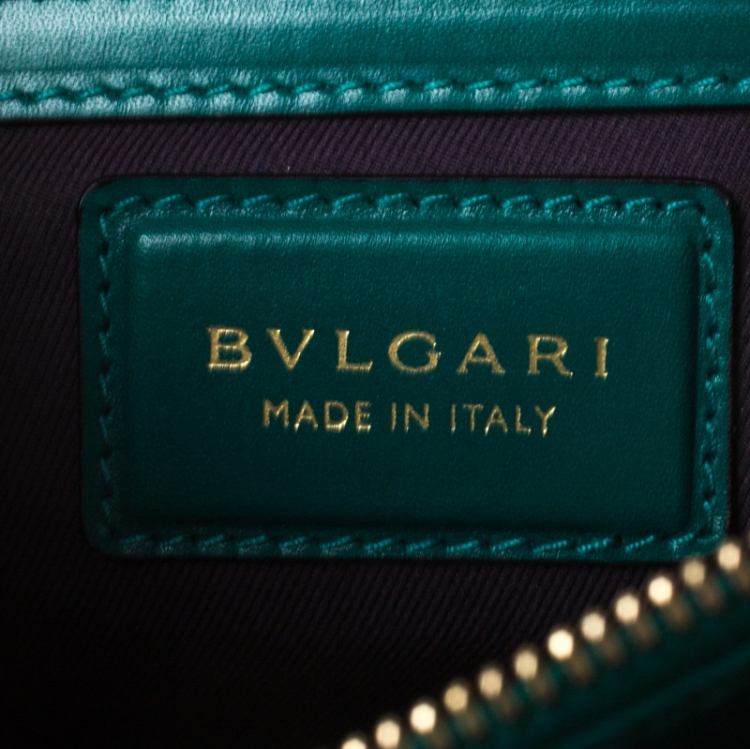 مملوكة مسبقًا Bvlgari Green Leather Large Serpenti Forever Shoulder Bag