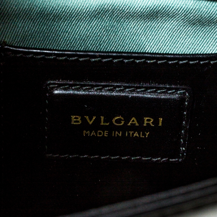 Pre Owned Bvlgari Black Leather Medium Serpenti Forever Flap Shoulder Bag