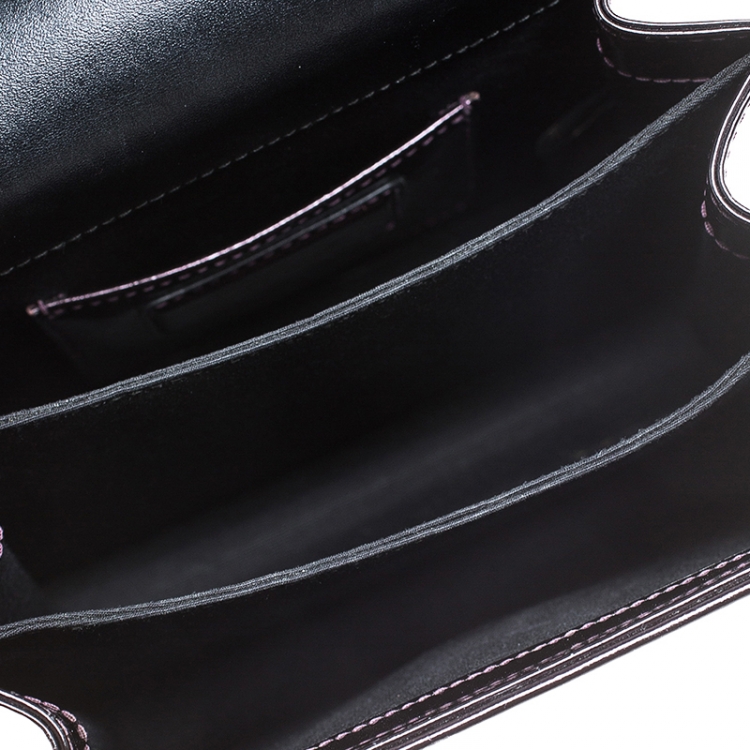 Pre Owned Bvlgari Burgundy Patent Leather Serpenti Forever Flap Top Handle Bag