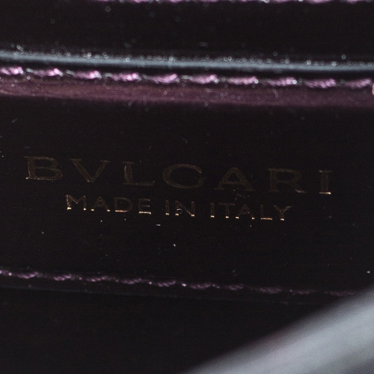 Pre Owned Bvlgari Burgundy Patent Leather Serpenti Forever Flap Top Handle Bag