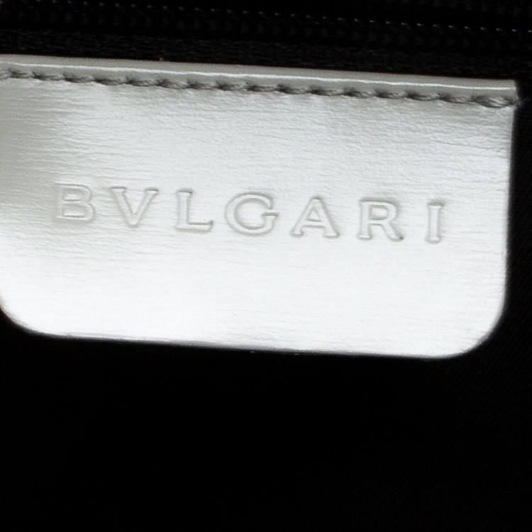 Pre Owned Bvlgari Grey Nylon and Leather Shoulder Bag