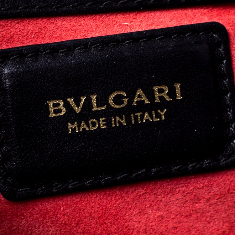 Pre Owned Bvlgari Beige/Black Leather Alba Tote 