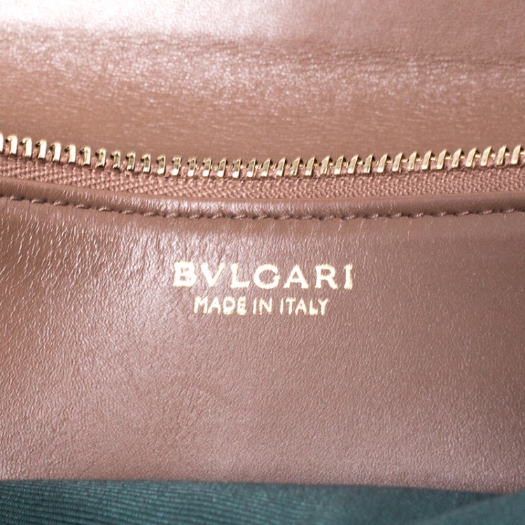 مملوكة مسبقًا Bvlgari Brown Leather Serpenti Forever Continental Wallet