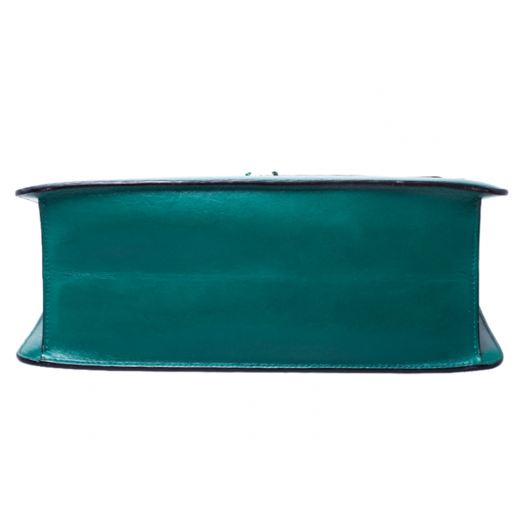 مملوكة مسبقًا Bvlgari Green Leather Serpenti Forever Shoulder Bag