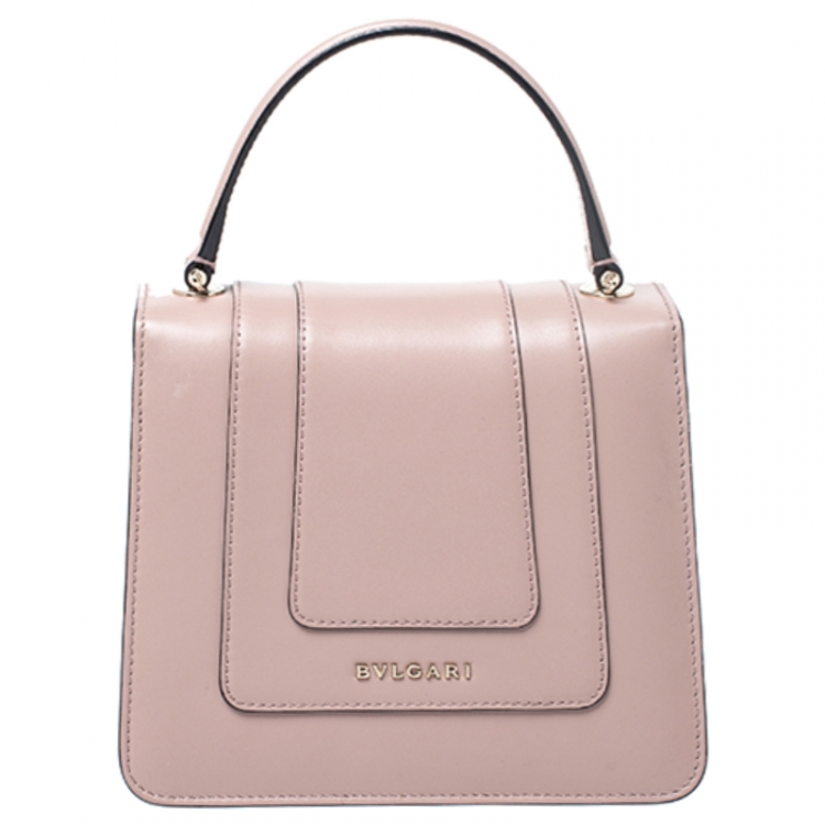 Pre Owned Bvlgari Crystal Rose Leather Serpenti Forever Crossbody Bag