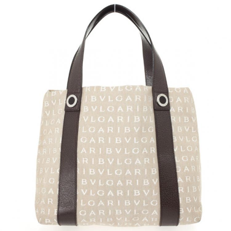Pre Owned Bvlgari Logo Small Tote Bag