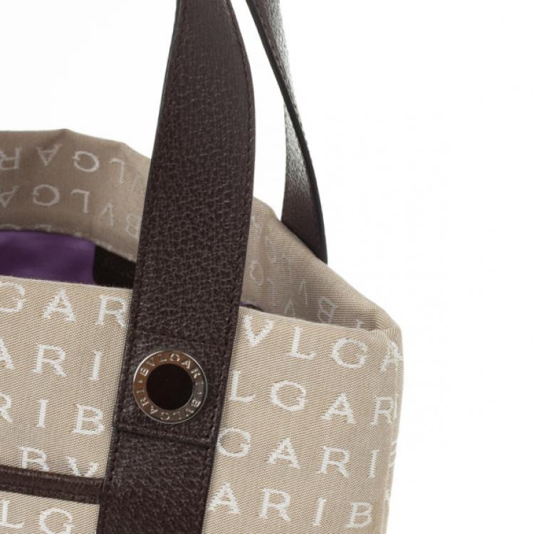 Pre Owned Bvlgari Logo Small Tote Bag