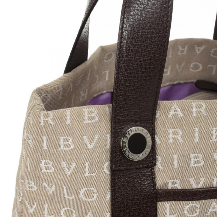 Pre Owned Bvlgari Logo Small Tote Bag
