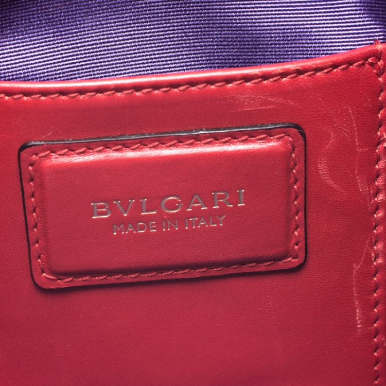 Pre Owned Bvlgari Red Leather Small Serpenti Forever Shoulder Bag