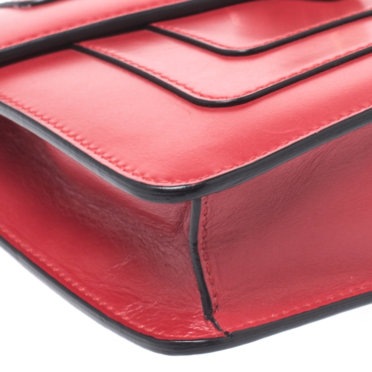 Pre Owned Bvlgari Red Leather Small Serpenti Forever Shoulder Bag