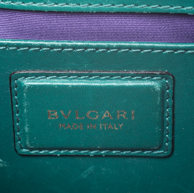 مملوكة مسبقًا Bvlgari Green Leather Serpenti Forever Flap Bag