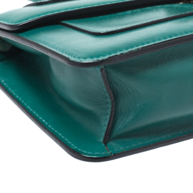 مملوكة مسبقًا Bvlgari Green Leather Serpenti Forever Flap Bag