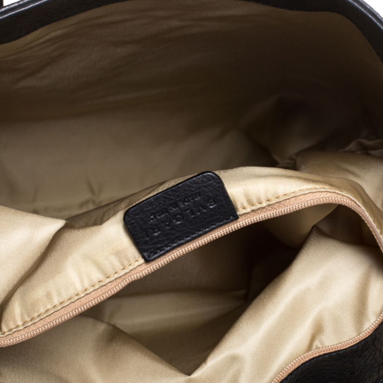 Pre Owned Bvlgari Black Leather Sotirio Motif Tote