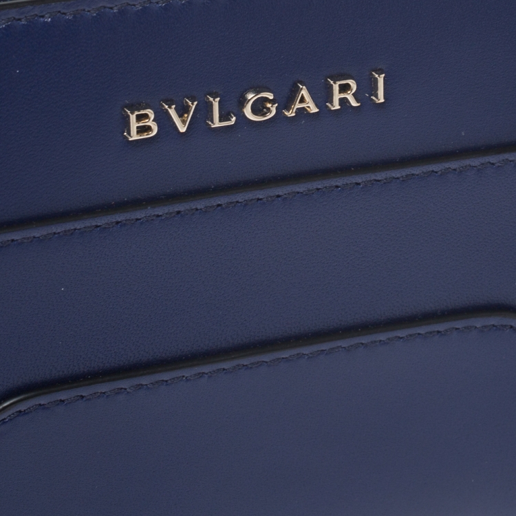 Pre Owned Bvlgari Blue Leather Serpenti Forever Zip Around Wallet
