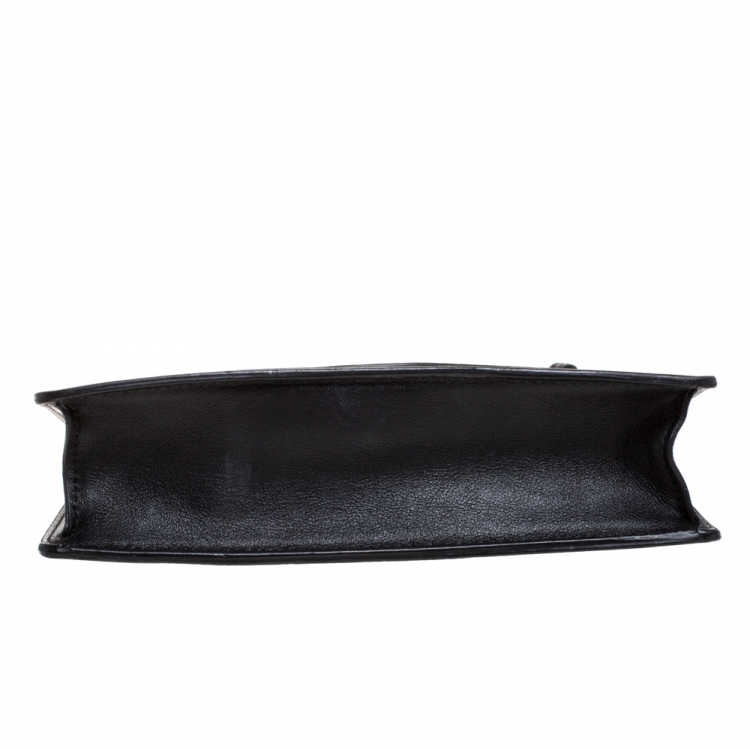 Pre Owned Bvlgari Black Leather Flap Crossbody Bag