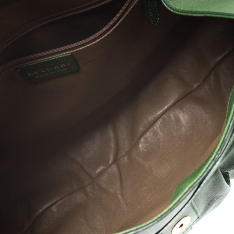 مملوكة مسبقًا Bvlgari Green Leather Chandra Satchel