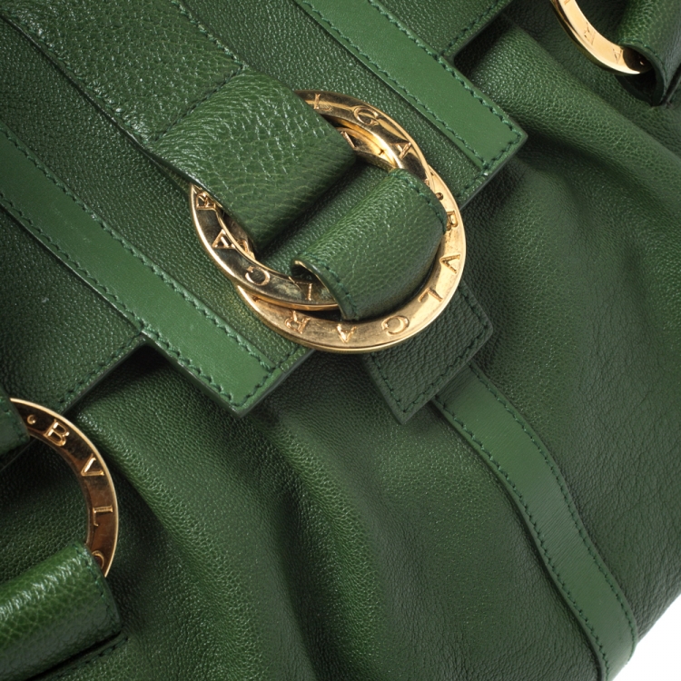 مملوكة مسبقًا Bvlgari Green Leather Chandra Satchel