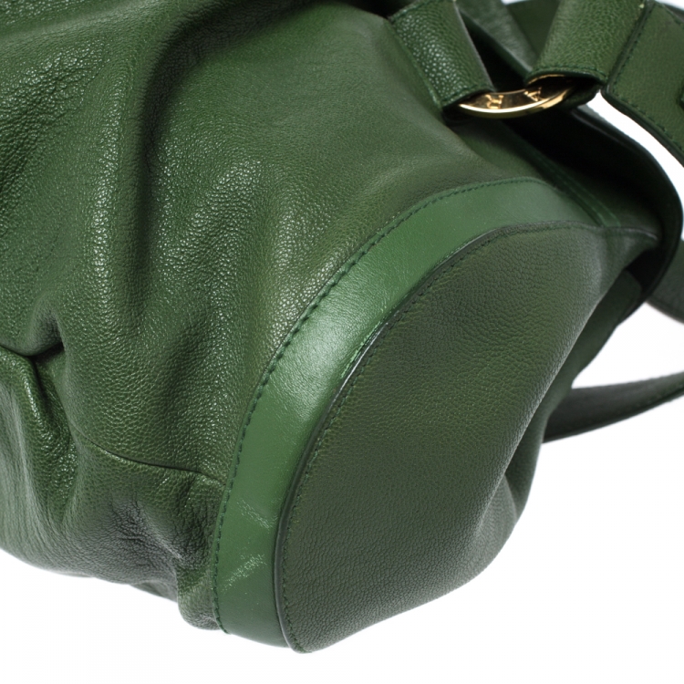مملوكة مسبقًا Bvlgari Green Leather Chandra Satchel