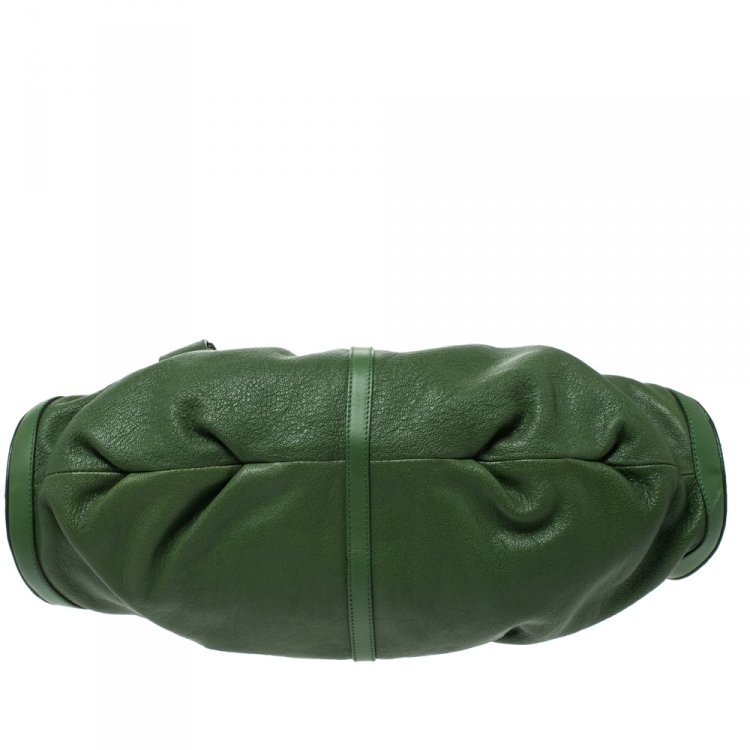 مملوكة مسبقًا Bvlgari Green Leather Chandra Satchel