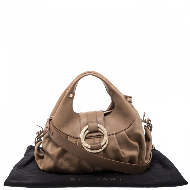 Pre Owned Bvlgari Beige Leather Chandra Satchel