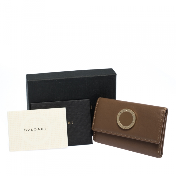 Pre Owned Bvlgari Brown Leather 6 Key Holder