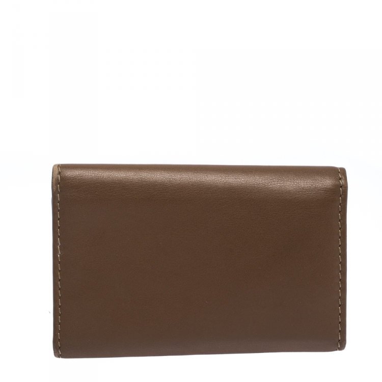 Pre Owned Bvlgari Brown Leather 6 Key Holder