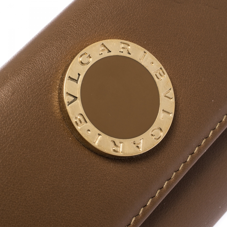 Pre Owned Bvlgari Brown Leather 6 Key Holder