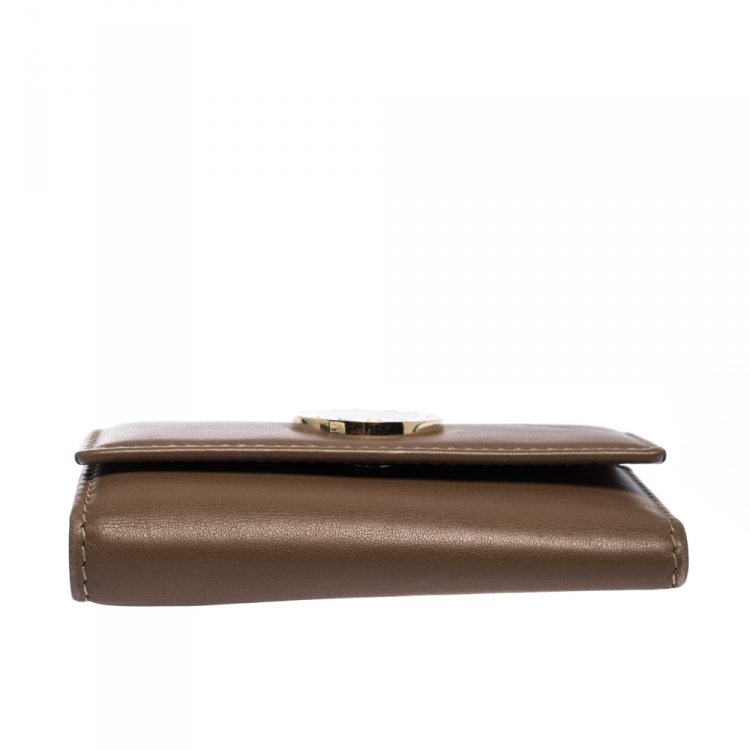Pre Owned Bvlgari Brown Leather 6 Key Holder