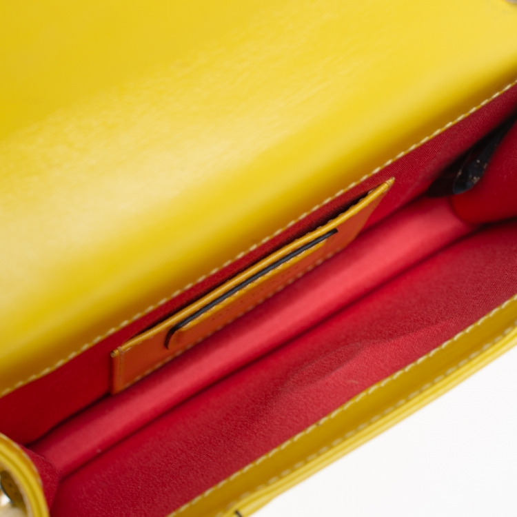 Pre Owned Bvlgari Yellow Leather Small Serpenti Forever Shoulder Bag