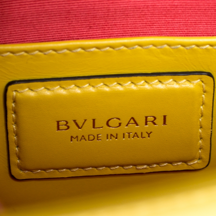 Pre Owned Bvlgari Yellow Leather Small Serpenti Forever Shoulder Bag