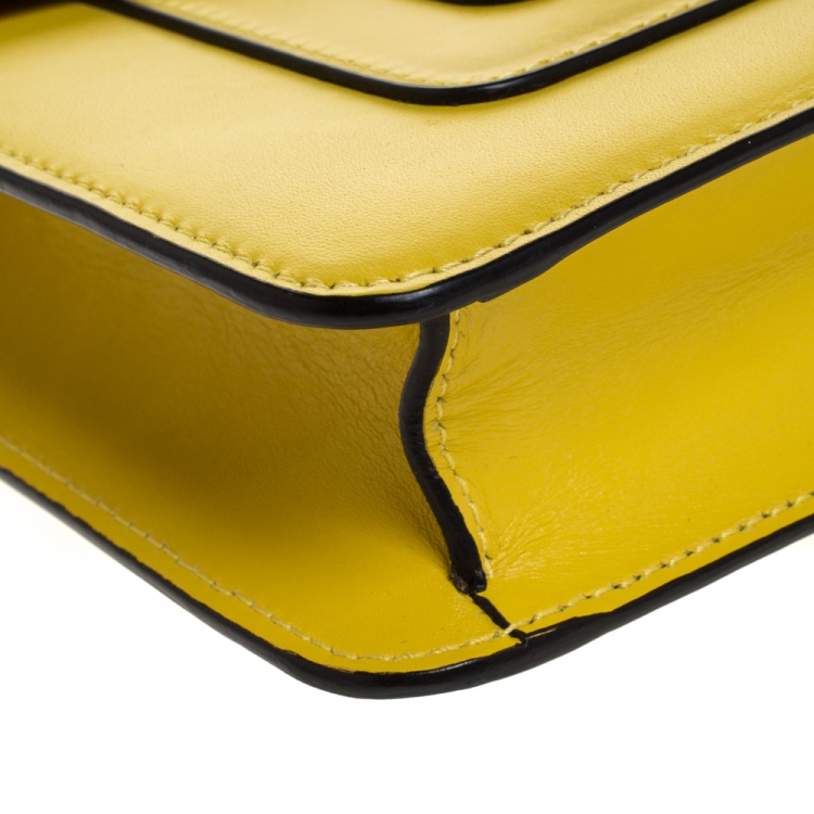 Pre Owned Bvlgari Yellow Leather Small Serpenti Forever Shoulder Bag