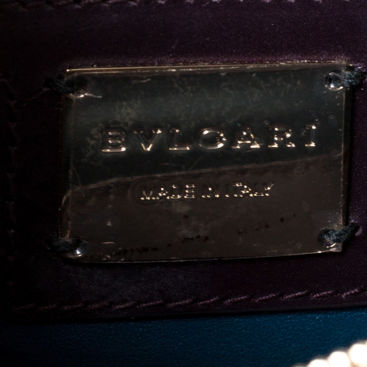 Pre Owned Bvlgari Dark Purple Quilted Scaglie Leather Medium Serpenti Forever Shoulder Bag