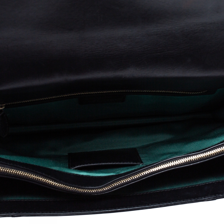 مملوكة مسبقًا Bvlgari Black Leather Serpenti Forever Shoulder Bag