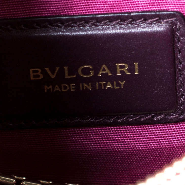 مملوكة مسبقًا Bvlgari Dark Plum Leather Medium Serpenti Forever Flap Shoulder Bag