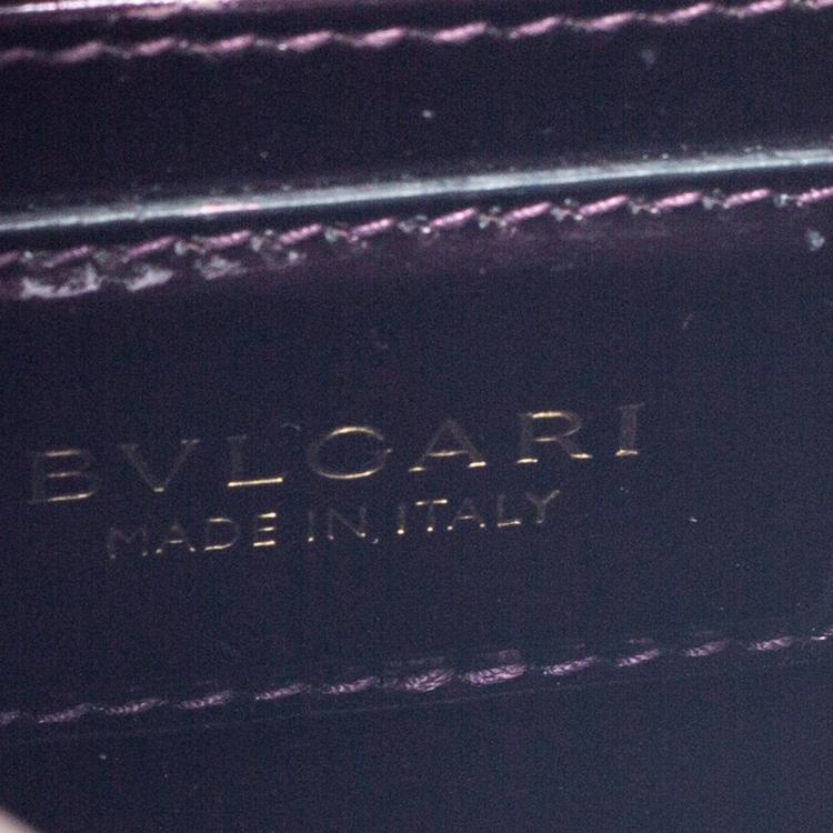 Pre Owned Bvlgari Plum Patent Leather Small Serpenti Forever Shoulder Bag