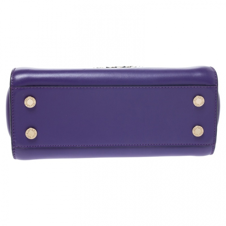 Pre Owned Bvlgari Purple Leather Serpenti Tote