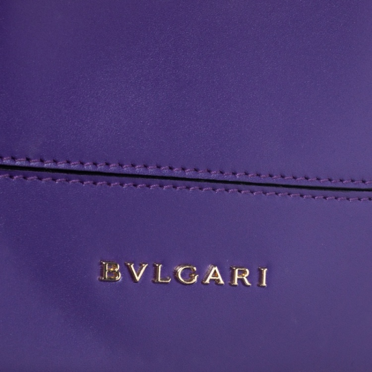 Pre Owned Bvlgari Purple Leather Serpenti Tote